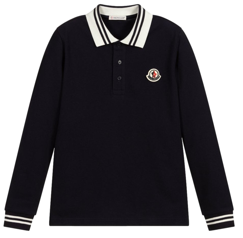 Moncler Long Sleeve Tipped Polo Shirt