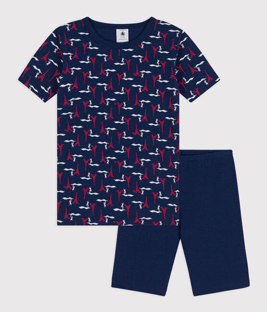 Petit Bateau SS Parisian Print Top & Shorts Set