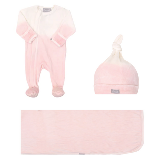 Coccoli 3 Pc Dip Dye Velour Button Down Set