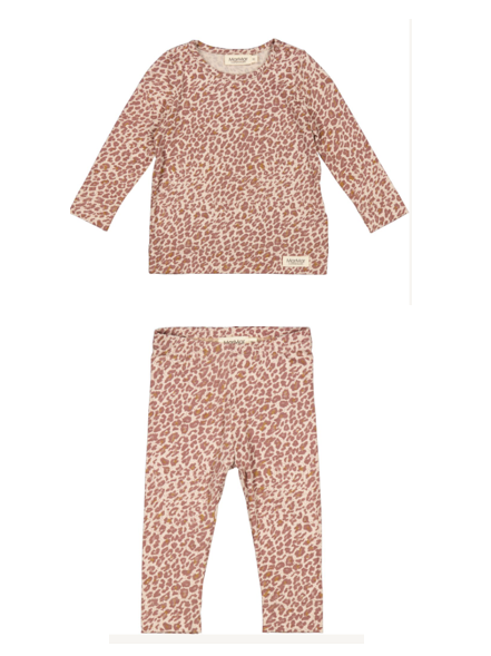 MarMar 2 Pc LS Leopard Top Legging Set Dust Mauve 6M