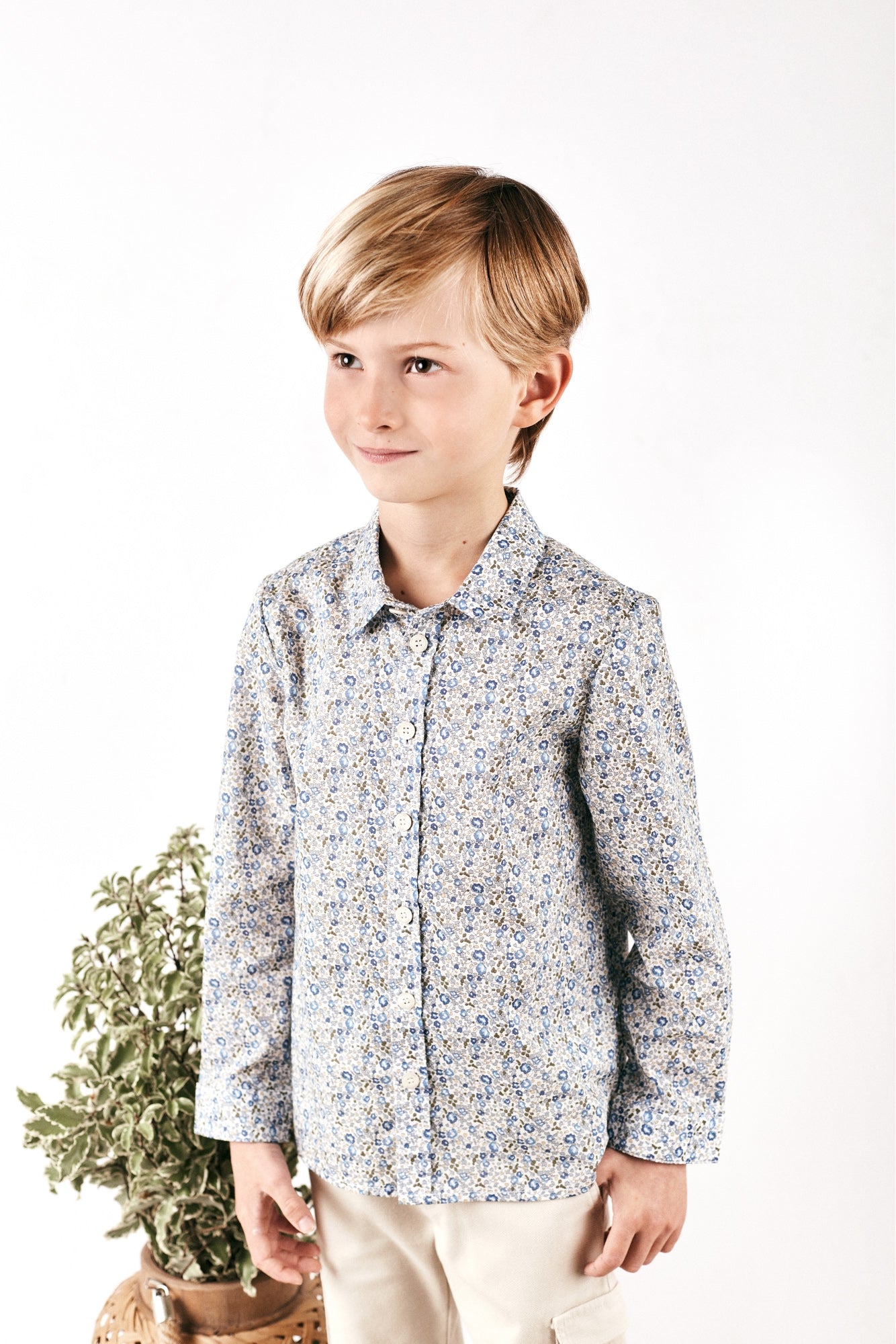 Tartine et Chocolat Boys Floral Dress Shirt