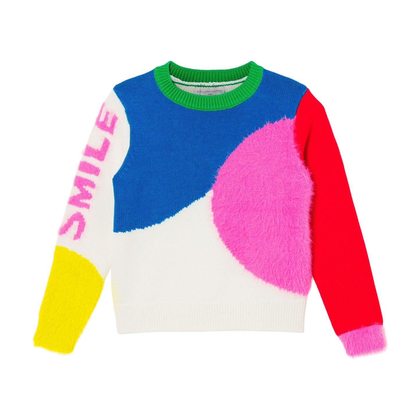 Stella McCartney Girl Color Block Smile Intarsia Sweater