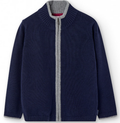 Boboli Zip Sweater w/ Elbow Patches