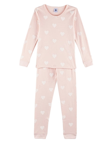 Petit Bateau Heart Long Pajama Set