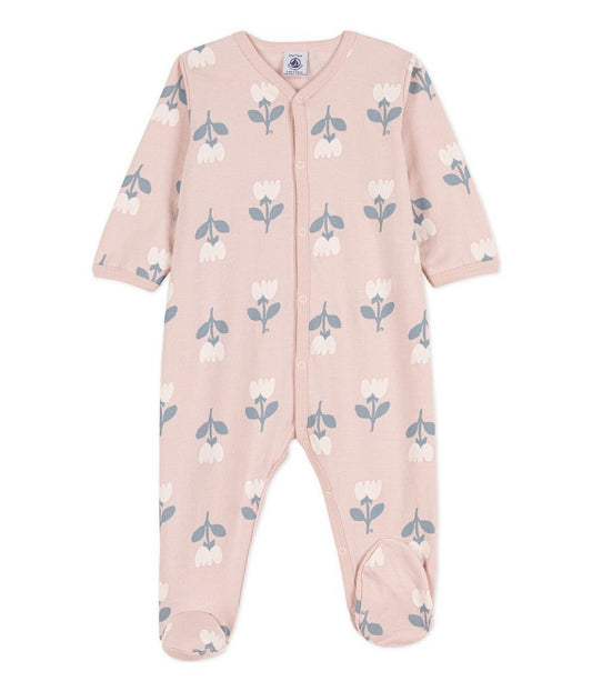 Petit Bateau Baby Front Snap Printed Footie