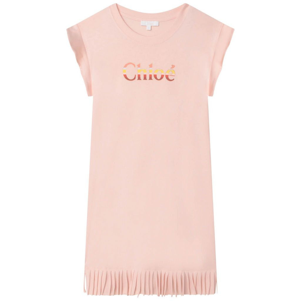 Chloe Sleeveless Dress w/ Front Logo & Hem Detail