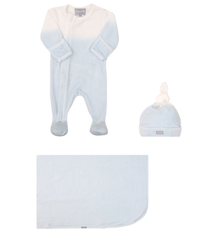 Coccoli 3 Pc Dip Dye Velour Button Down Set