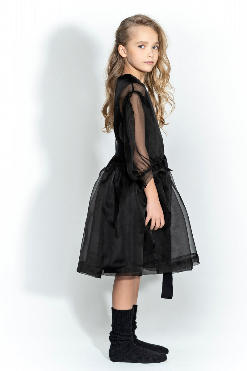 Unlabel Hana Sheer Sleeve Belted Dress