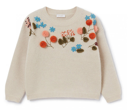 Il Gufo Flower Applique Sweater