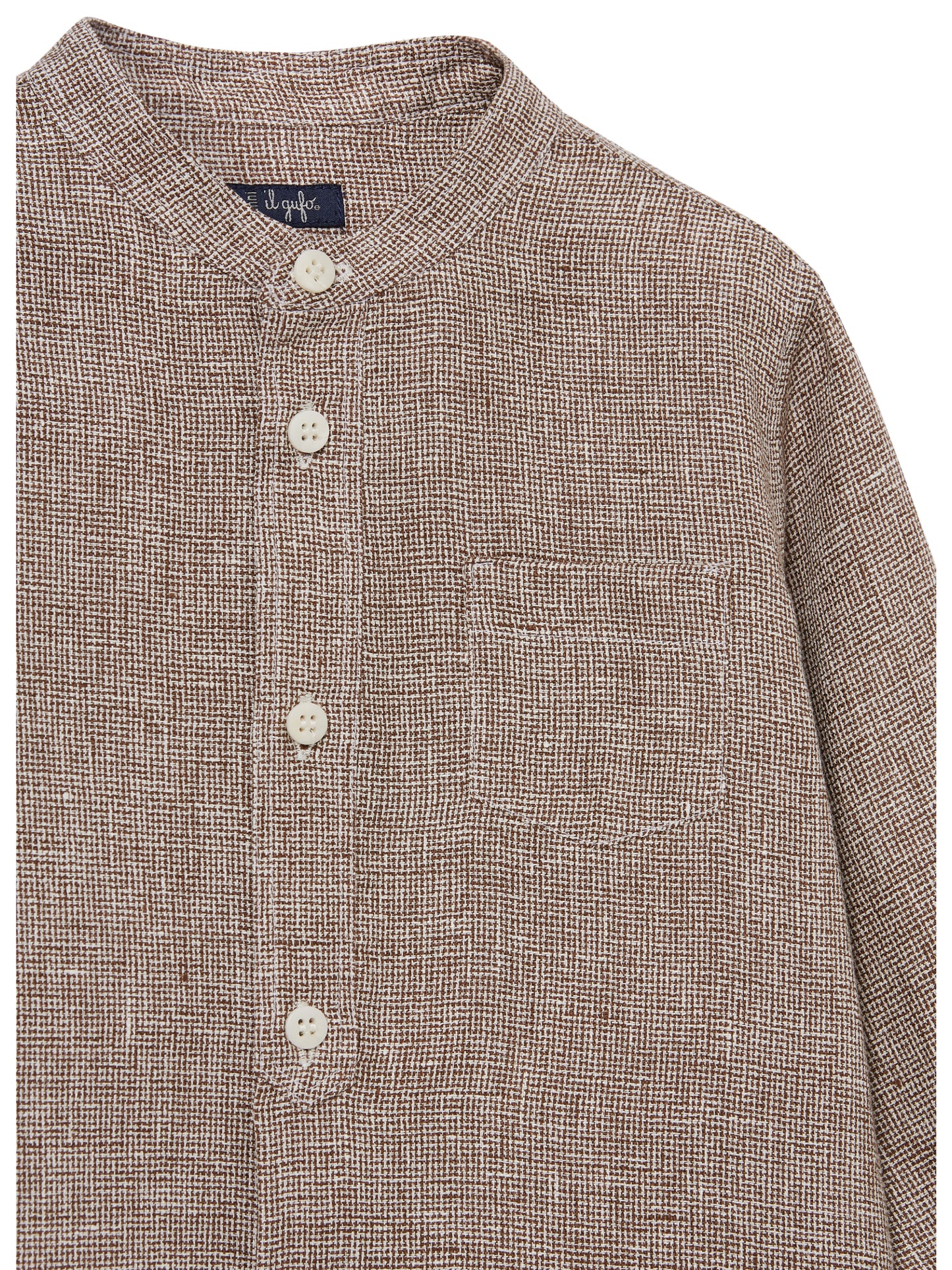 Il Gufo Mandarin Linen Shirt