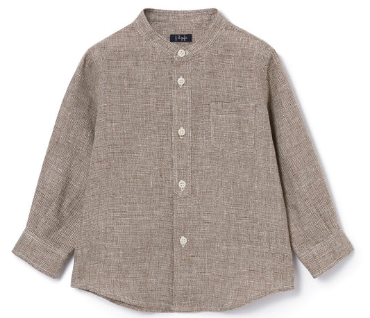 Il Gufo Mandarin Linen Shirt