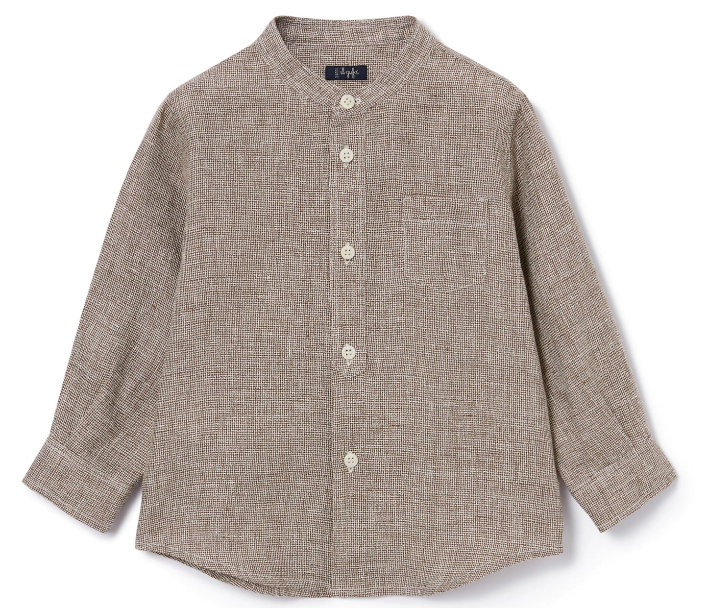 Il Gufo Mandarin Linen Shirt