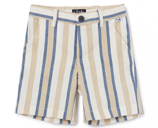 Il Gufo Toddler Striped Linen Shorts