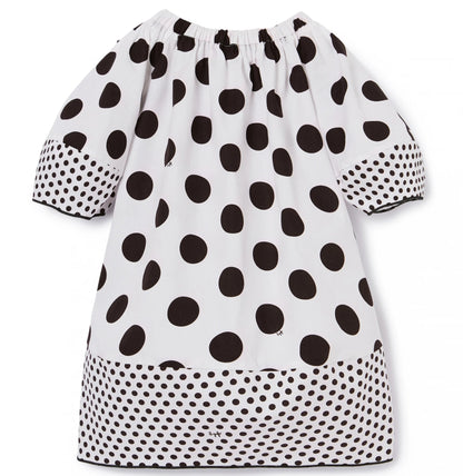 Il Gufo Polka Dot Bubble Sleeve Dress