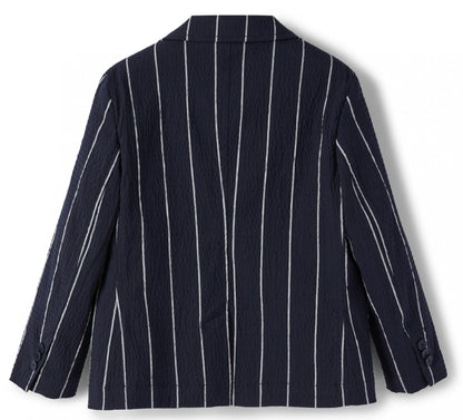 Il Gufo Seersucker Striped Suit Jacket