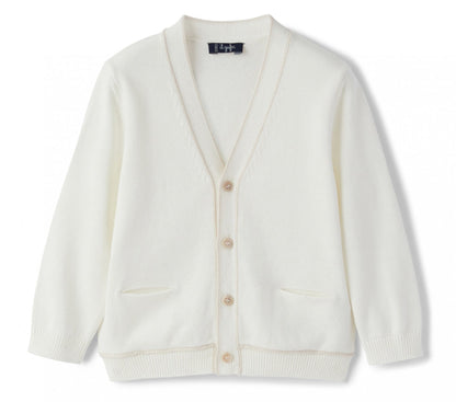 Il Gufo Baby Boy Cardigan with Piping