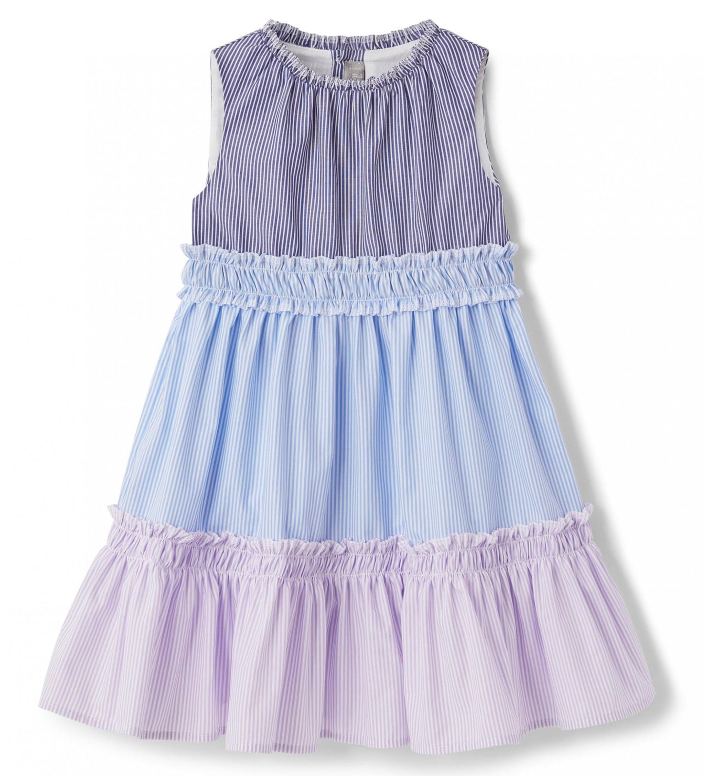 Il Gufo Tiered Striped Dress