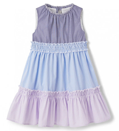 Il Gufo Tiered Striped Dress