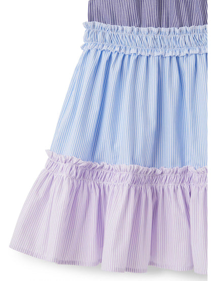 Il Gufo Tiered Striped Dress